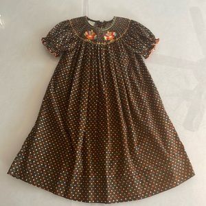 girls size 4 petite palace thanksgiving themed dress.
